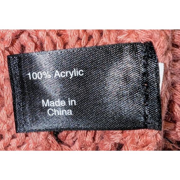 Lane Bryant Open Crochet Knit Fringed Dusty Pink Sleeveless Cardigan Sz 22/24 - Picture 7 of 7